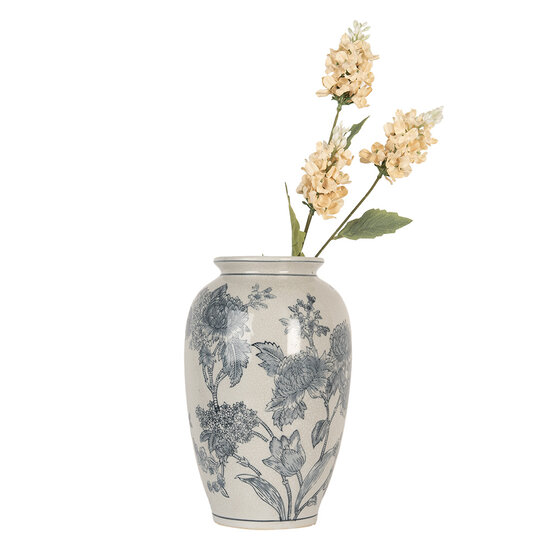 Clayre & Eef | Vaas Wit Blauw ø 17x27 cm | 6CE2074