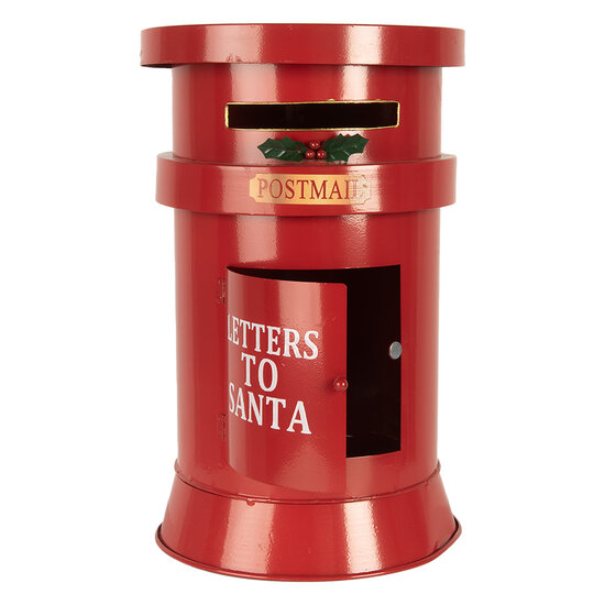 Clayre &amp; Eef | Brievenbus Rood Wit &oslash; 24x38 cm | 6Y5856