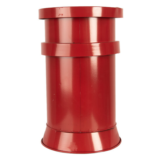 Clayre &amp; Eef | Brievenbus Rood Wit &oslash; 24x38 cm | 6Y5856