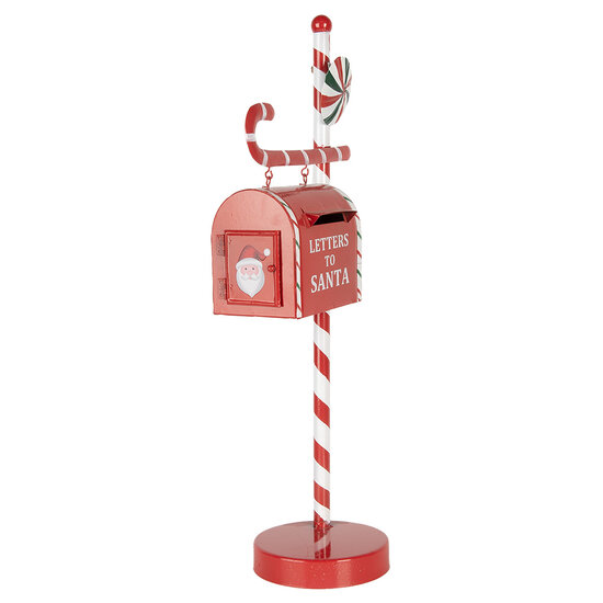 Clayre & Eef | Brievenbus Rood Wit 20x12x51 cm | 6Y5857