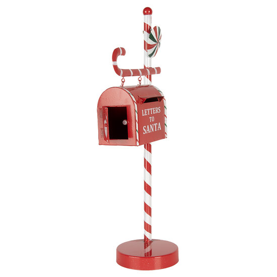 Clayre & Eef | Brievenbus Rood Wit 20x12x51 cm | 6Y5857