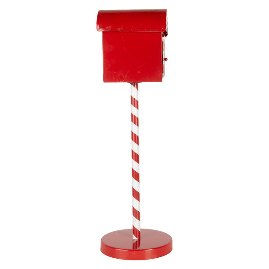 Clayre & Eef | Brievenbus Rood Wit ø 15x50 cm | 6Y5858