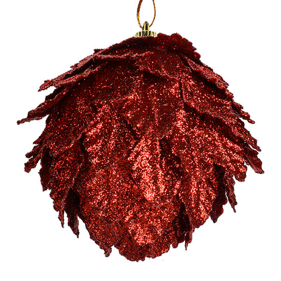 Clayre & Eef | Kerstdecoratie Bloem (set 3) Rood ø 8x8 cm | 66172R