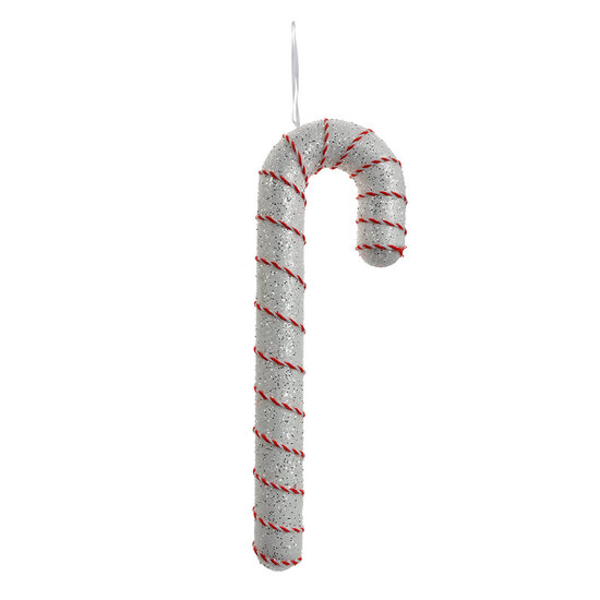 Clayre & Eef | Decoratie hanger Zuurstok Wit Rood 11x4x33 cm | 66185