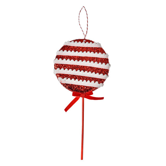 Clayre & Eef | Kerstdecoratie Lolly Rood Wit 14x4x30 cm | 66187