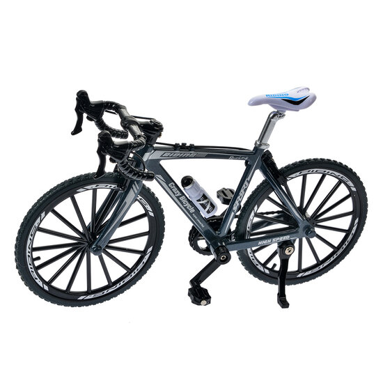 Clayre & Eef | Decoratie Miniatuur Fiets Grijs Zwart 20x5x12 cm | 66203