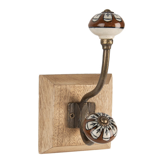 Clayre & Eef | Wandhaak Bruin 10x11x18 cm | 6H2395