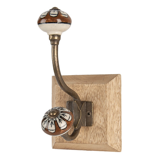 Clayre & Eef | Wandhaak Bruin 10x11x18 cm | 6H2395