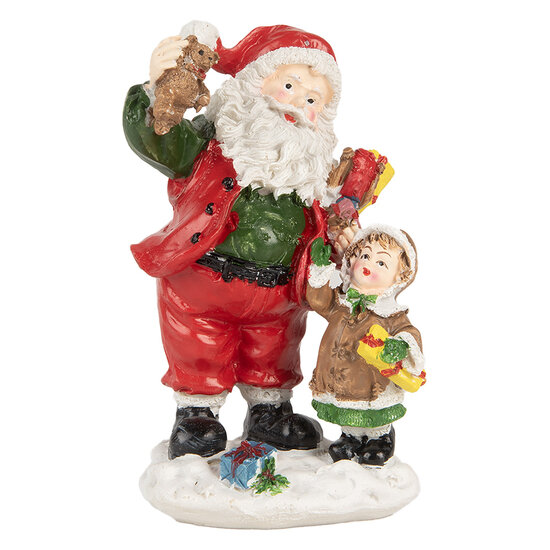 Clayre & Eef | Kerstdecoratie Kerstman Rood Wit 8x6x13 cm | 6PR5723