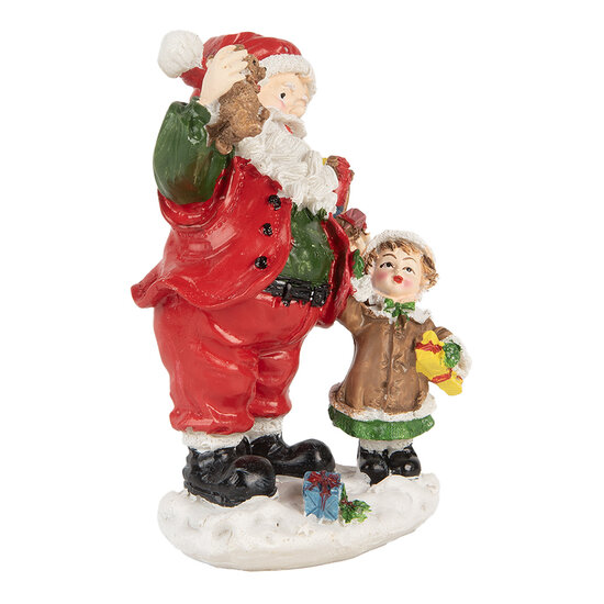 Clayre & Eef | Kerstdecoratie Kerstman Rood Wit 8x6x13 cm | 6PR5723