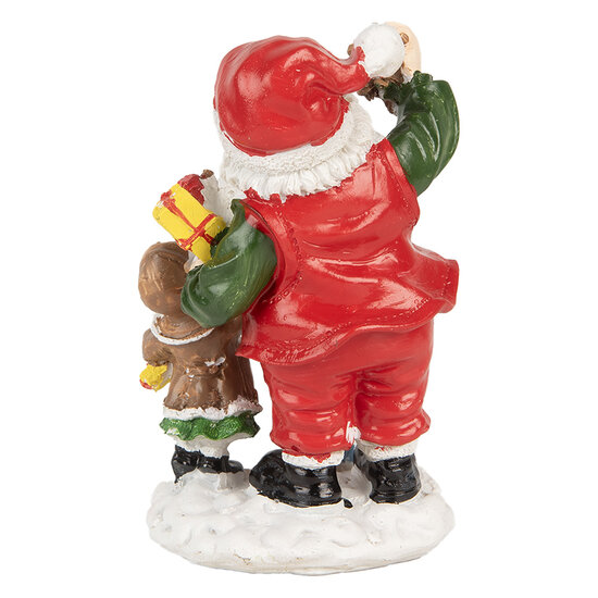 Clayre & Eef | Kerstdecoratie Kerstman Rood Wit 8x6x13 cm | 6PR5723