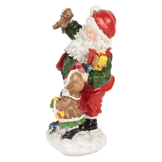 Clayre & Eef | Kerstdecoratie Kerstman Rood Wit 8x6x13 cm | 6PR5723