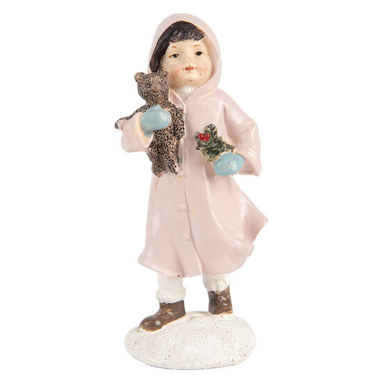 Clayre & Eef | Kerstdecoratie Kind Roze Wit 6x4x12 cm | 6PR5727