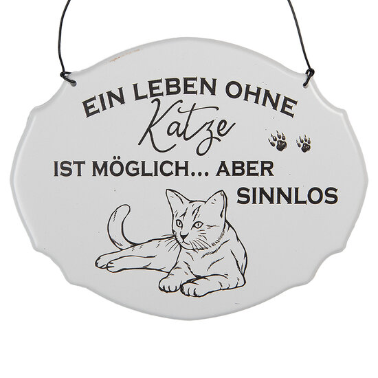 Clayre & Eef | Tekstbord Wit Zwart 18x1x15 cm | 6Y5685