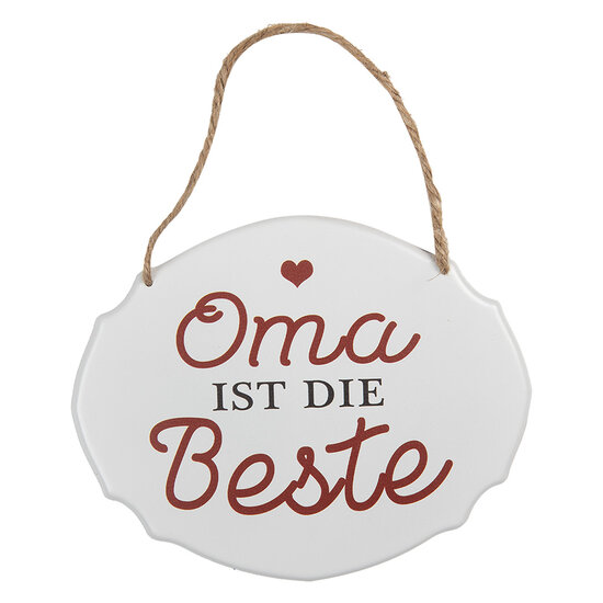 Clayre & Eef | Tekstbord Wit Rot 18x1x15 cm | 6Y5686