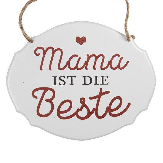 Clayre & Eef | Tekstbord Wit Rot 18x1x15 cm | 6Y5687