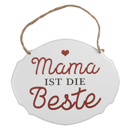 Clayre & Eef | Tekstbord Wit Rot 18x1x15 cm | 6Y5687