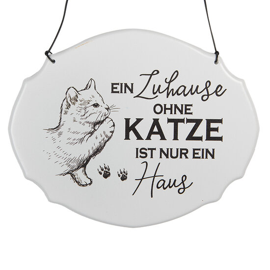 Clayre & Eef | Tekstbord Wit Zwart 18x1x15 cm | 6Y5688