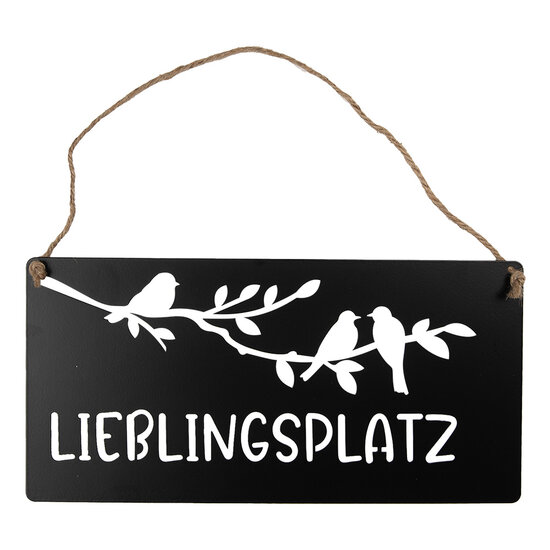 Clayre & Eef | Tekstbord Zwart 30x1x15 cm | 6Y5697