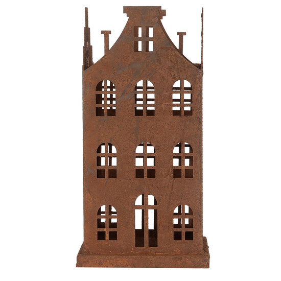 Clayre & Eef | Decoratie Huis (set van 2) Bruin 11x11x21 / 8x8x16 cm | 6Y5775