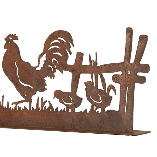 Clayre & Eef | Decoratie Kip met Haan Bruin 41x5x14 cm | 6Y5778