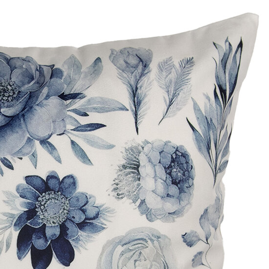 Clayre & Eef | Kussenhoes Wit Blauw 45x45 cm | KT021.401