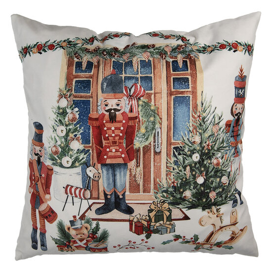 Clayre & Eef | Kussenhoes Wit Rood 45x45 cm | KT021.403