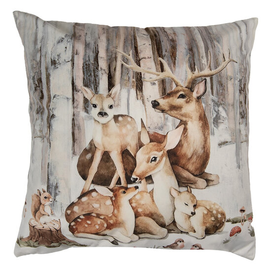 Clayre & Eef | Kussenhoes Bruin Beige 45x45 cm | KT021.404