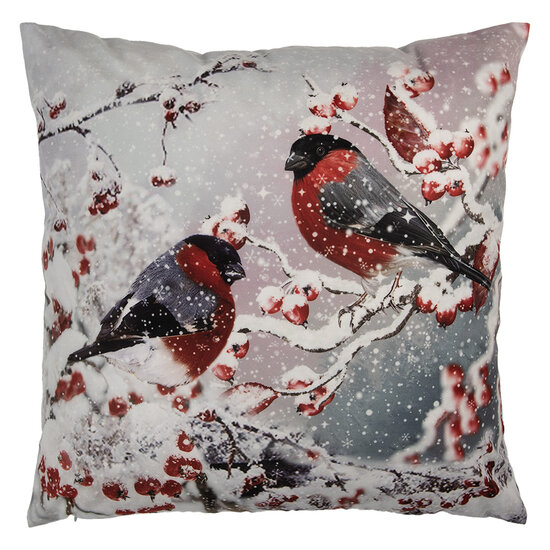Clayre & Eef | Kussenhoes Grijs Rood 45x45 cm | KT021.413