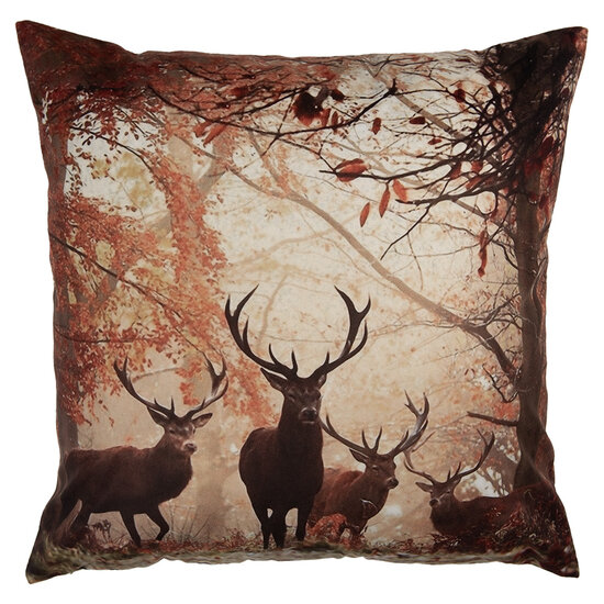 Clayre & Eef | Kussenhoes Bruin Oranje 45x45 cm | KT021.414