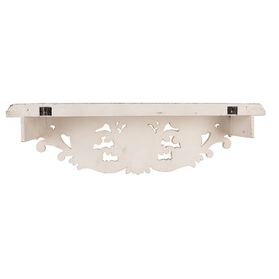 Clayre & Eef | Wandrek Wit Bruin (set van 2) 70x18x22 / 60x14x19 cm | 5H0713