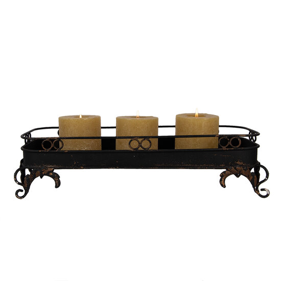 Clayre & Eef | Decoratief Dienblad Zwart 55x20x14 cm | 5Y1284