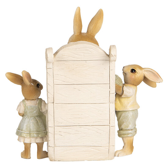 Clayre & Eef | Decoratie Konijn Beige Groen 18x11x17 cm | 6PR5451