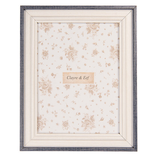 Clayre & Eef | Fotolijst Wit Blauw 19x2x24 cm / 15x20 cm | 2F1226L