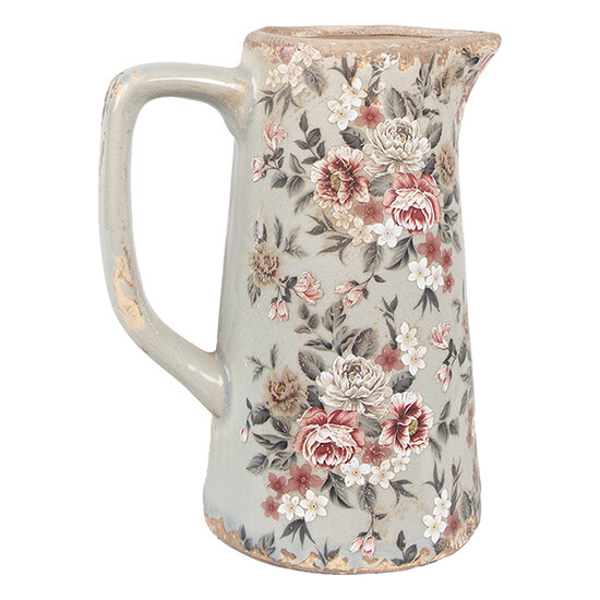 Clayre & Eef | Decoratieve Schenkkan Grijs Roze 16x11x20 cm | 6CE1971M