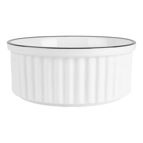Clayre &amp; Eef | Kom Wit Zwart &oslash; 16x7 cm / 650 ml | 6CEBO0211