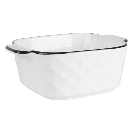 Clayre &amp; Eef | Kom Wit Zwart 15x12x5 cm / 400 ml | 6CEBO0212
