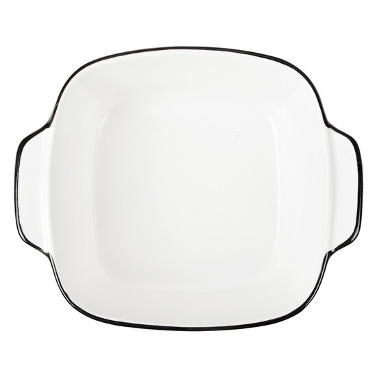 Clayre & Eef | Kom Wit Zwart 15x12x5 cm / 400 ml | 6CEBO0213