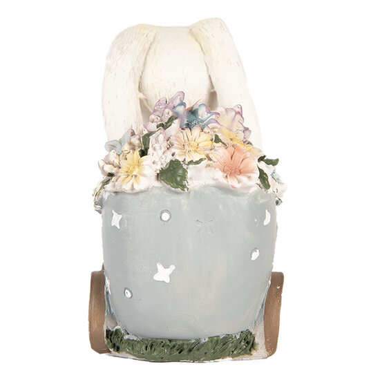 Clayre & Eef | Decoratie Konijn Wit Roze 11x6x10 cm | 6PR5148