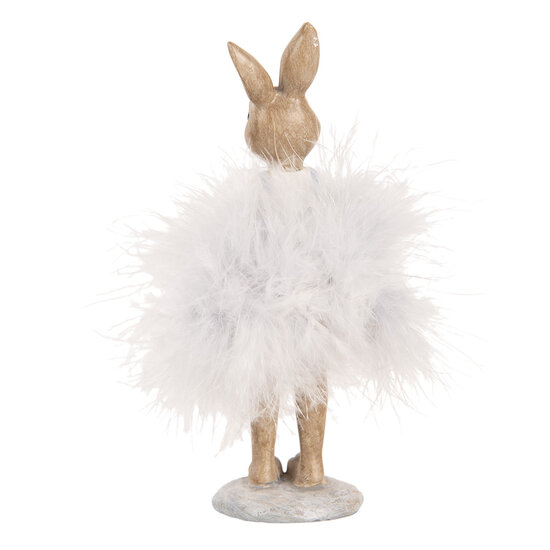 Clayre & Eef | Decoratie Konijn Beige Grijs 6x6x17 cm | 6PR5250