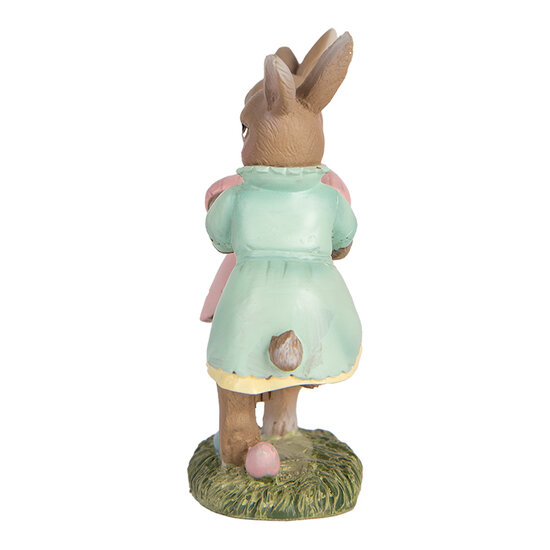 Clayre & Eef | Decoratie Beeld Konijn Beige Roze 8x3x8 cm | 6PR5437