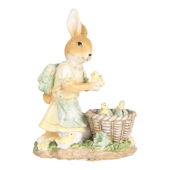 Clayre & Eef | Decoratie Beeld Konijn Beige Geel 10x6x13 cm | 6PR5452