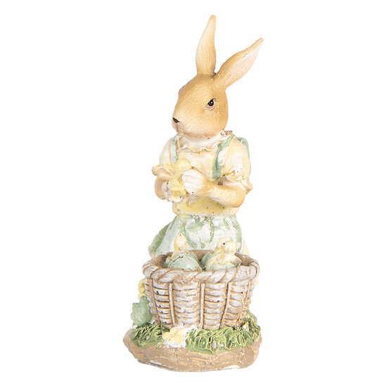 Clayre & Eef | Decoratie Beeld Konijn Beige Geel 10x6x13 cm | 6PR5452