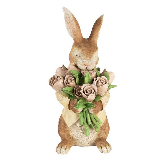 Clayre & Eef | Decoratie Beeld Konijn 39 cm Bruin Kunststof | 6PR5224