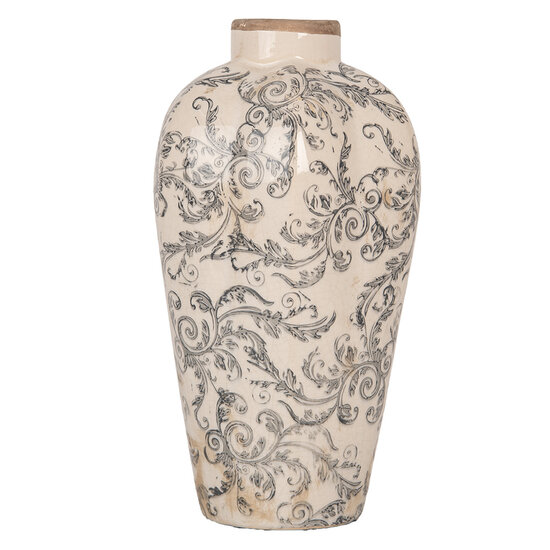 Clayre &amp; Eef | Vaas Beige Grijs &oslash; 17x30 cm | 6CE1934S