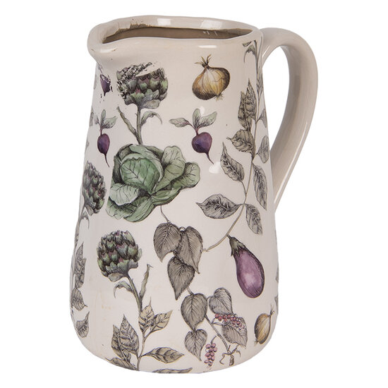 Clayre & Eef | Decoratieve Schenkkan Beige Groen 21x15x23 cm | 6CETKG0002L