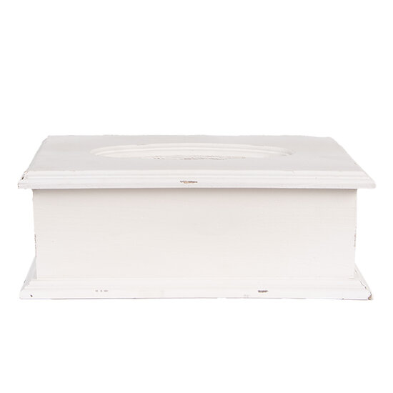 Clayre & Eef | Tissuebox Wit Zwart 28x16x10 cm | 6H2396