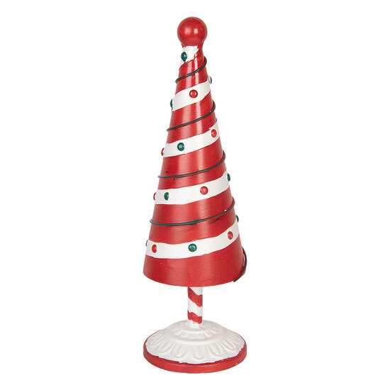 Clayre & Eef | Kerstdecoratie Kerstboom Rood Wit ø 12x36 cm | 6Y5734