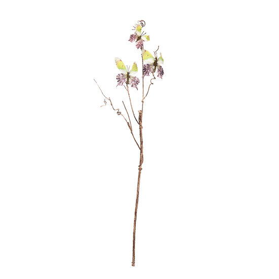 Clayre & Eef | Decoratie Tak met vlinders Groen 14x5x85 cm | 50806