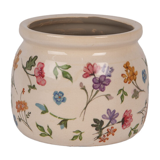 Clayre & Eef | Bloempot Binnen Beige Roze ø 12x10 cm | 6CECFL0001S